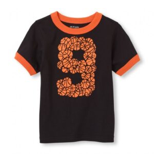 Childrens Place Black Boys Tee/Basketbal 9 Print