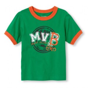 Childrens Place Green Boys Tee/Most Valuable Pro (Mvp) Print