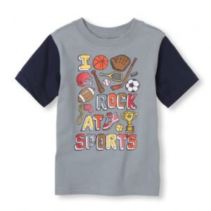 Childrens Place Grey Boys Tee/I Rock At Sport Print