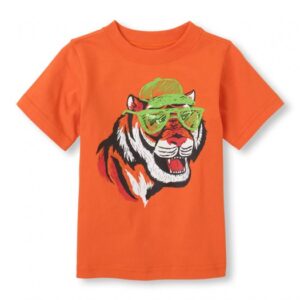Childrens Place Orange Boys Tee/Cool Tiger Print