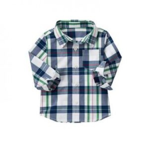 crazy 8 white/green/grey l/s shirt