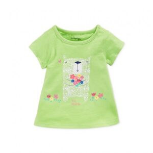 First Impressions Green Lime Wt Bear Bouquet Girls Tees