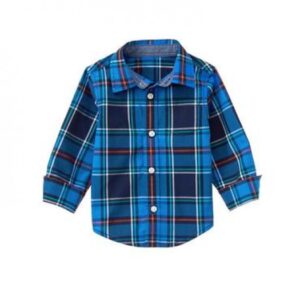 gymboree blue multi plaid check l/s shirt