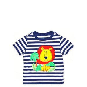 nursery rhyme blue/white orange/lion tee